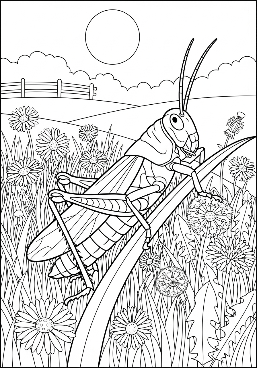 Grasshopper Coloring Pages 4 Grasshopper free coloring pages