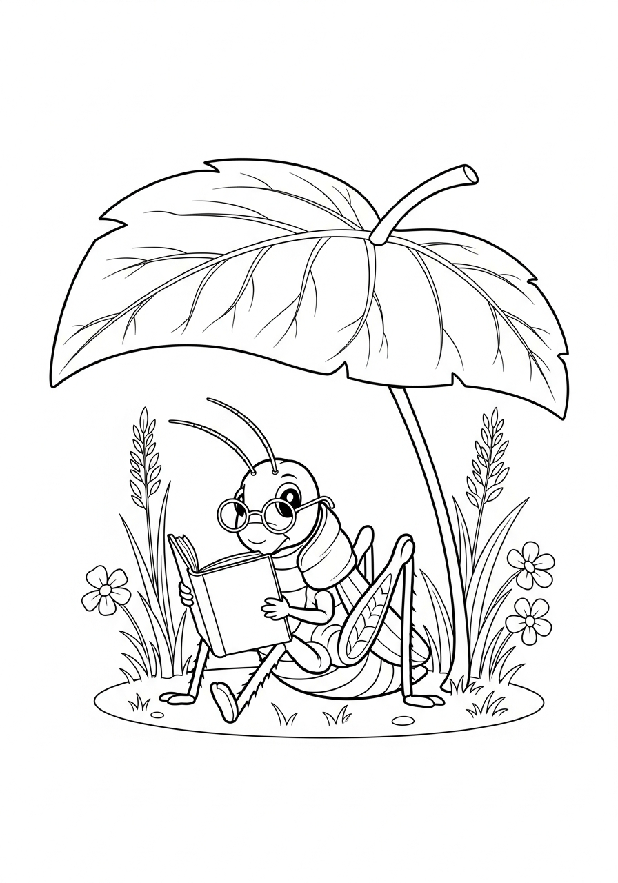 Grasshopper Coloring Pages 5 Grasshopper themed coloring pages