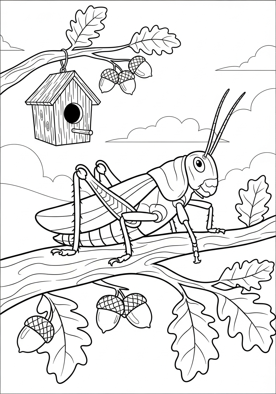 Grasshopper Coloring Pages 6 easy cute Grasshopper coloring pages