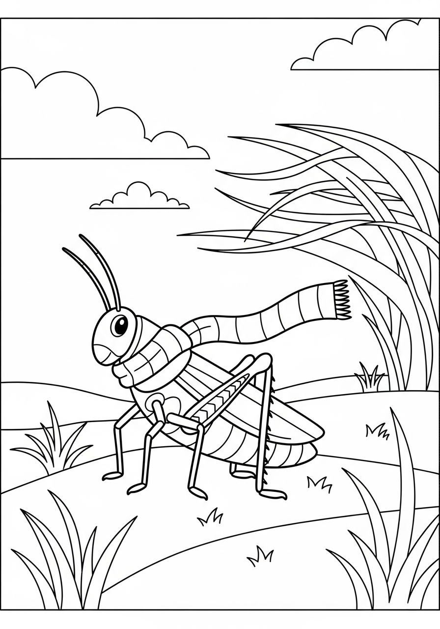 Grasshopper Coloring Pages 13 Grasshopper coloring book pages