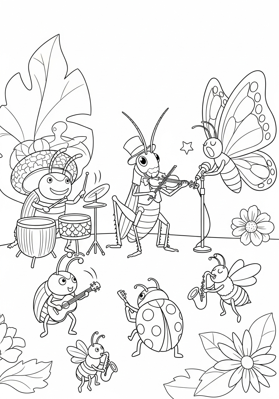 Grasshopper Coloring Pages 10 preschool Grasshopper coloring pages