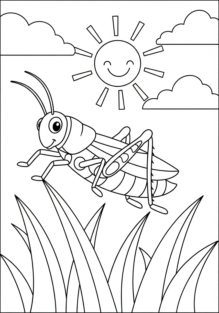 Grasshopper Coloring Pages 20 free Grasshopper printable coloring pages