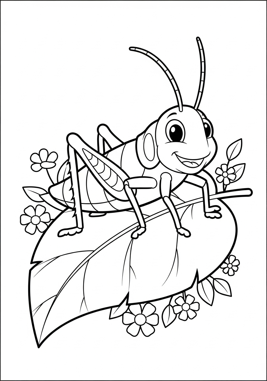 Grasshopper Coloring Pages 19 free Grasshopper coloring pages for adults