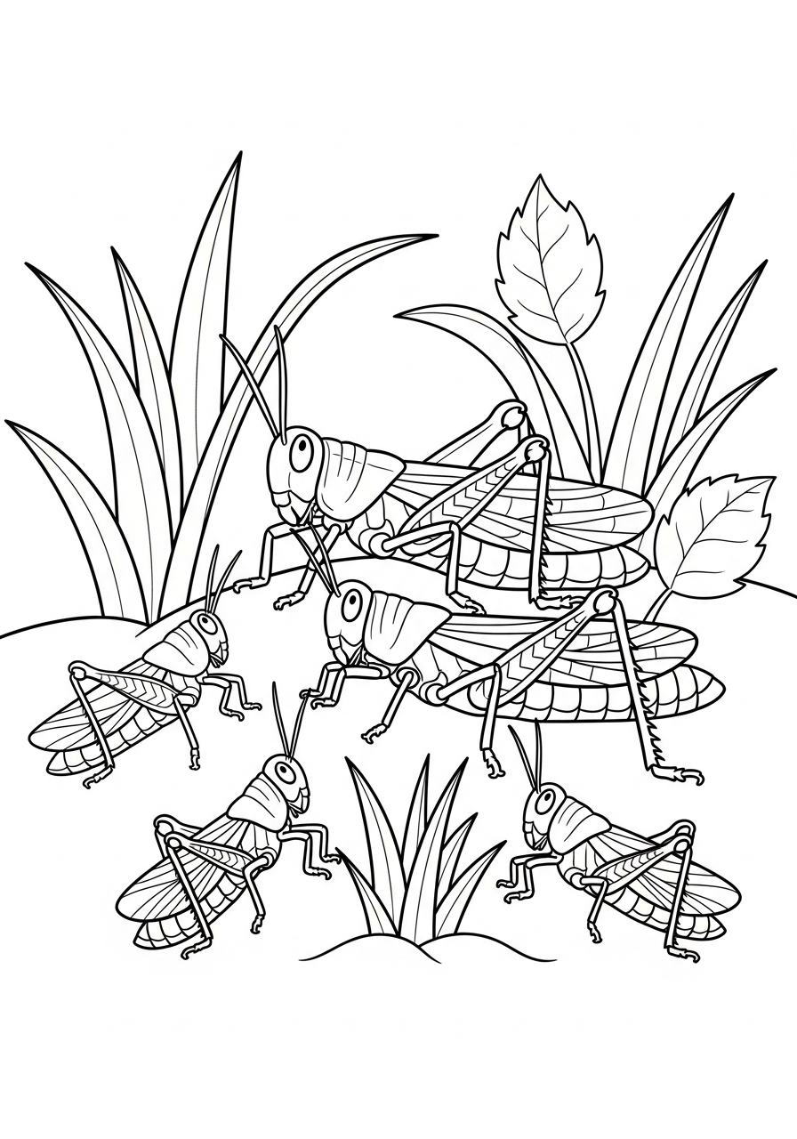 Grasshopper Coloring Pages 2 detailed Grasshopper coloring pages