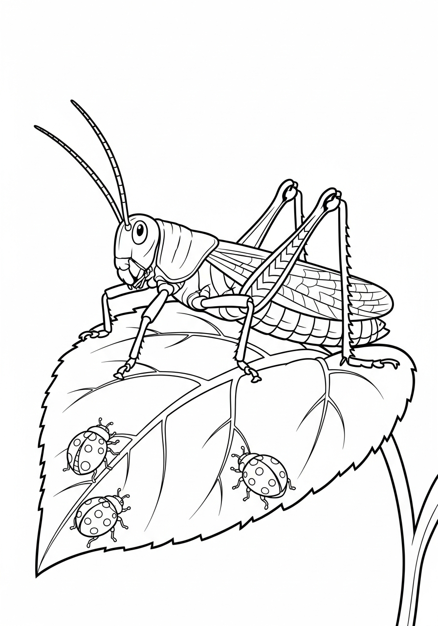 Grasshopper Coloring Pages 3 free full size printable Grasshopper coloring pages for adults pdf