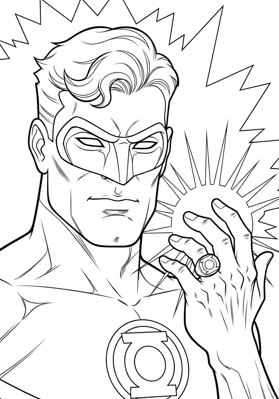 free Green Lantern coloring pages 1