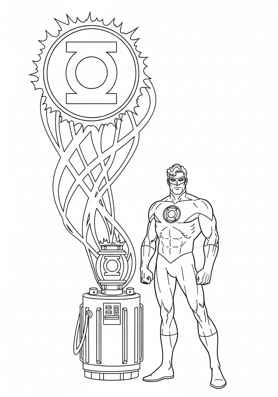 preschool Green Lantern coloring pages 1
