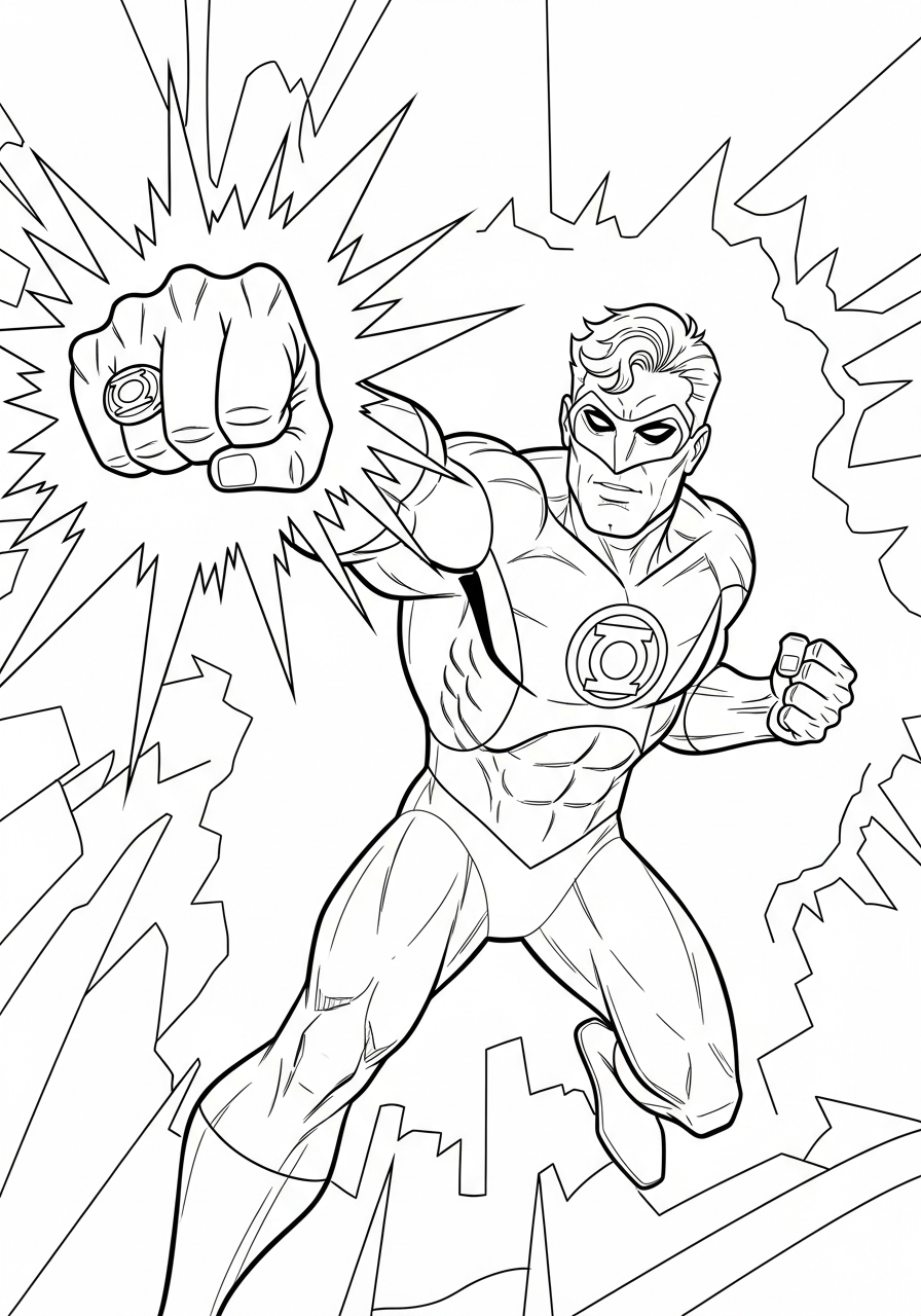 free coloring Green Lantern pages