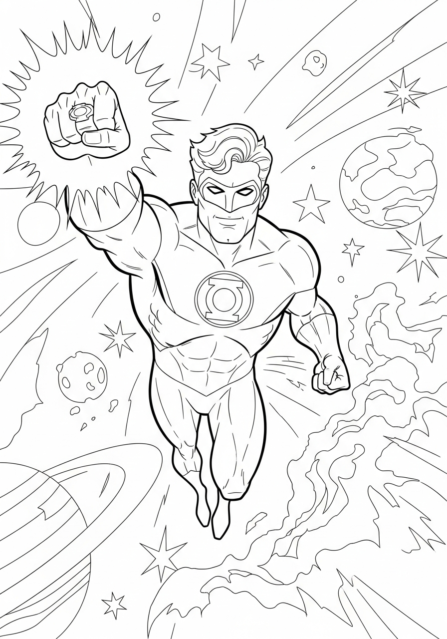 Green Lantern coloring book pages