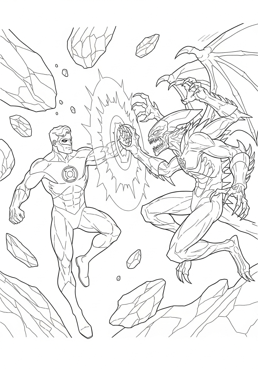 preschool Green Lantern coloring pages