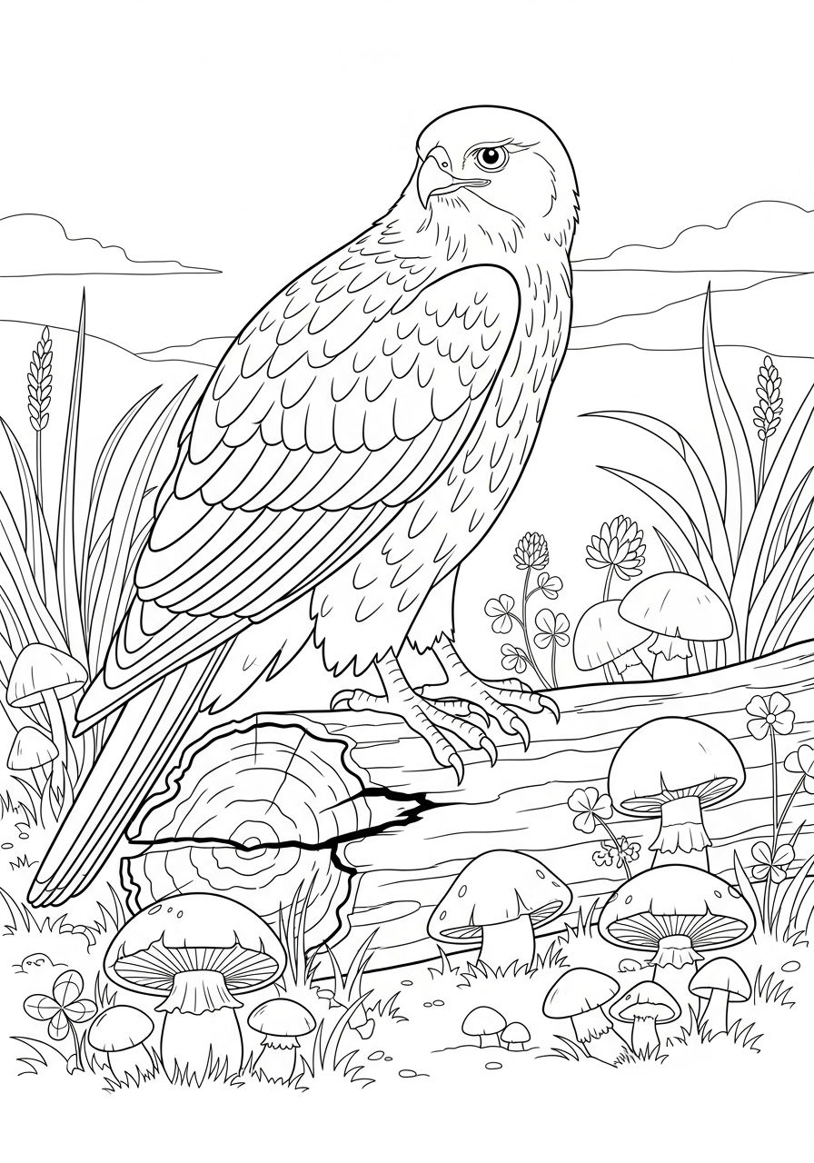 Hawk decorations coloring pages 1