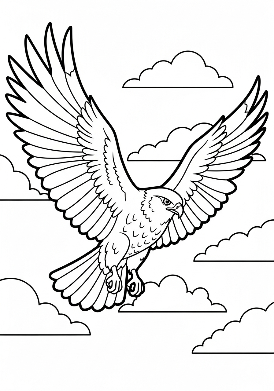Hawk decorations coloring pages