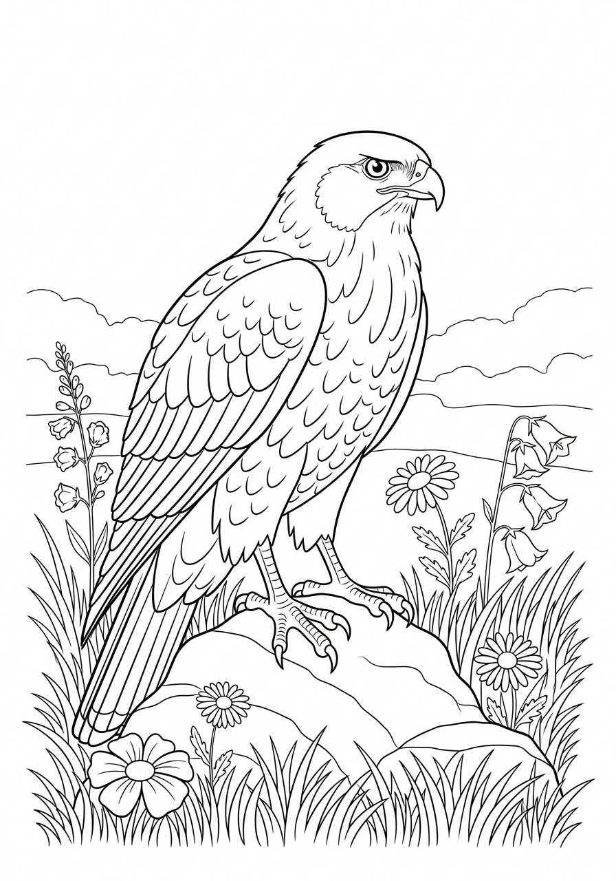 coloring pages printable Hawk
