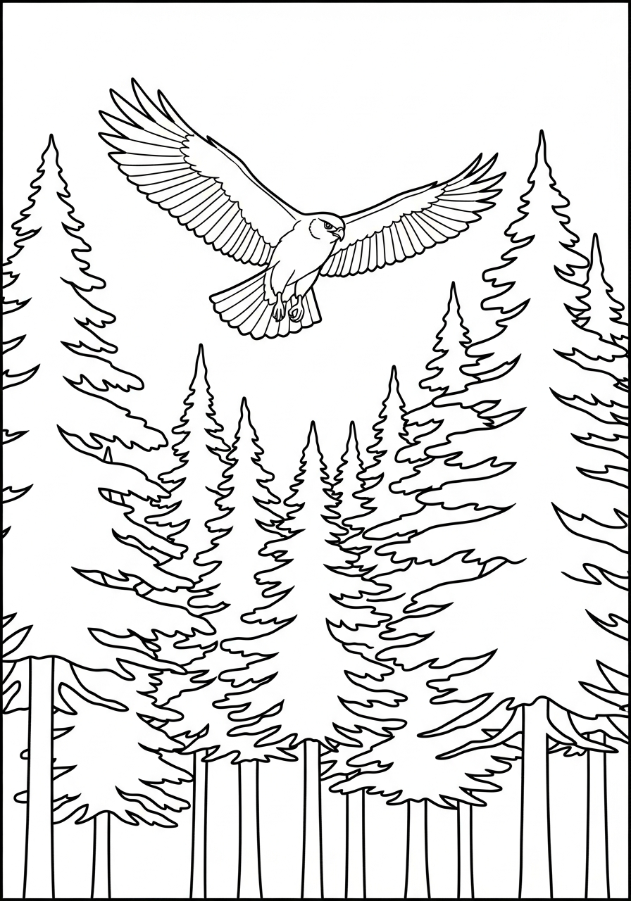 Hawk ornament coloring pages