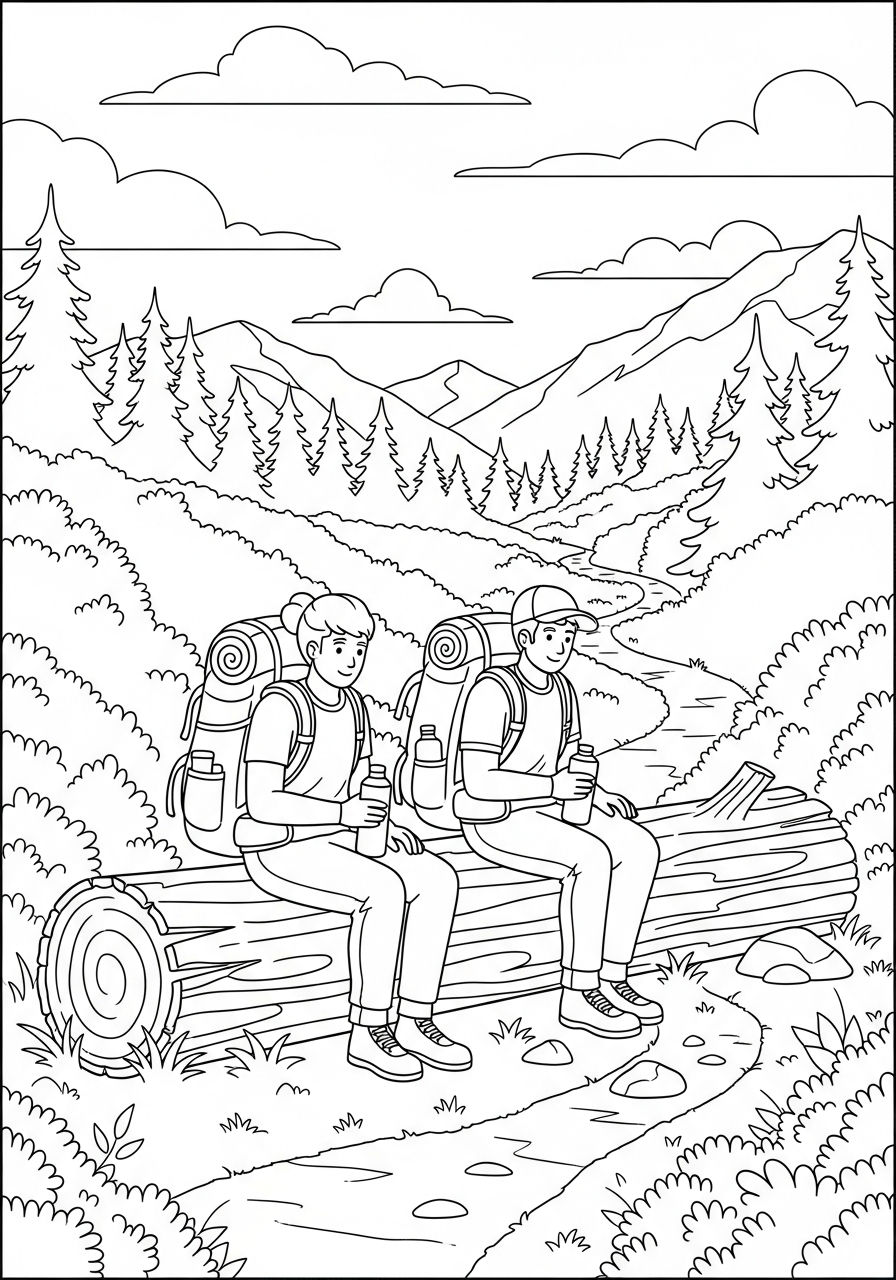 Hiking Coloring Pages 13 printable Hiking coloring pages