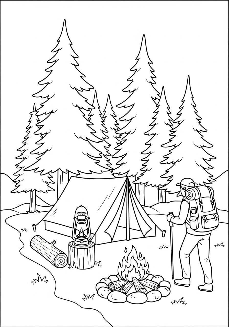 Hiking Coloring Pages 19 printable Hiking coloring pages 1