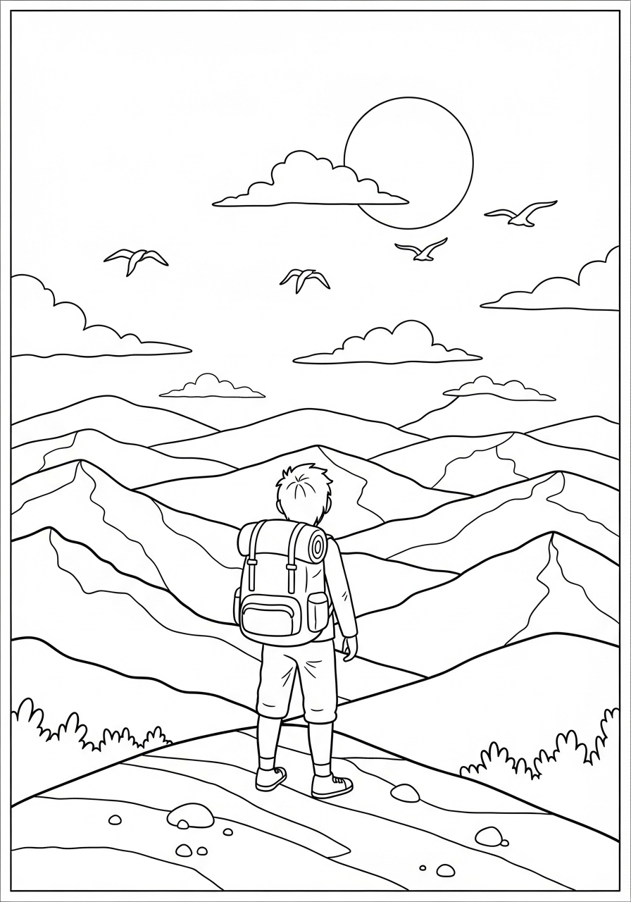 Hiking Coloring Pages 5 Hiking themed coloring pages