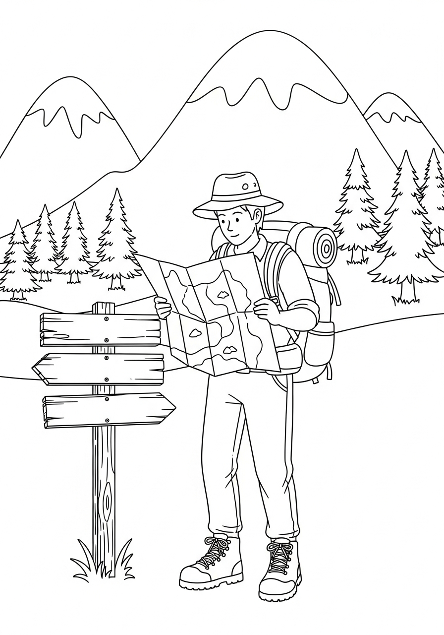 Hiking Coloring Pages 9 coloring Hiking pages
