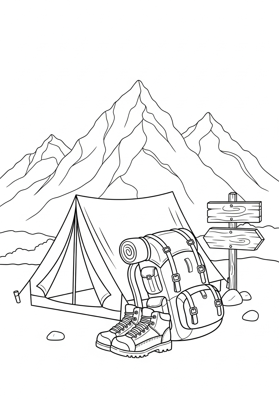 Hiking Coloring Pages 10 coloring Hiking pages 1