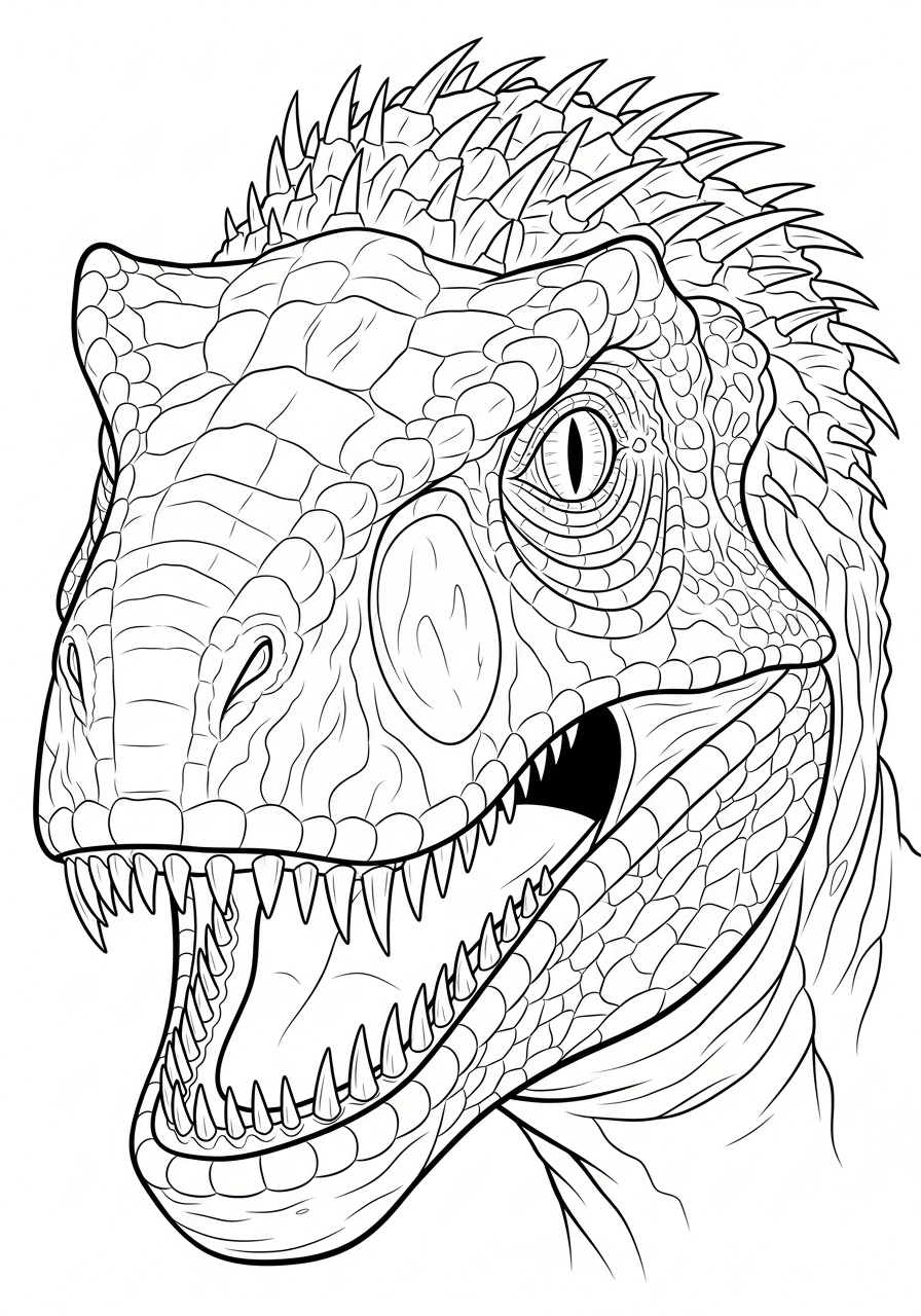 coloring pages for kids Indoraptor