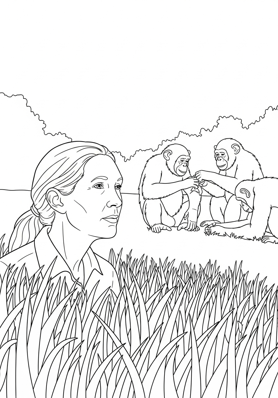 Jane Goodall Coloring Pages 10 Jane Goodall themed coloring pages
