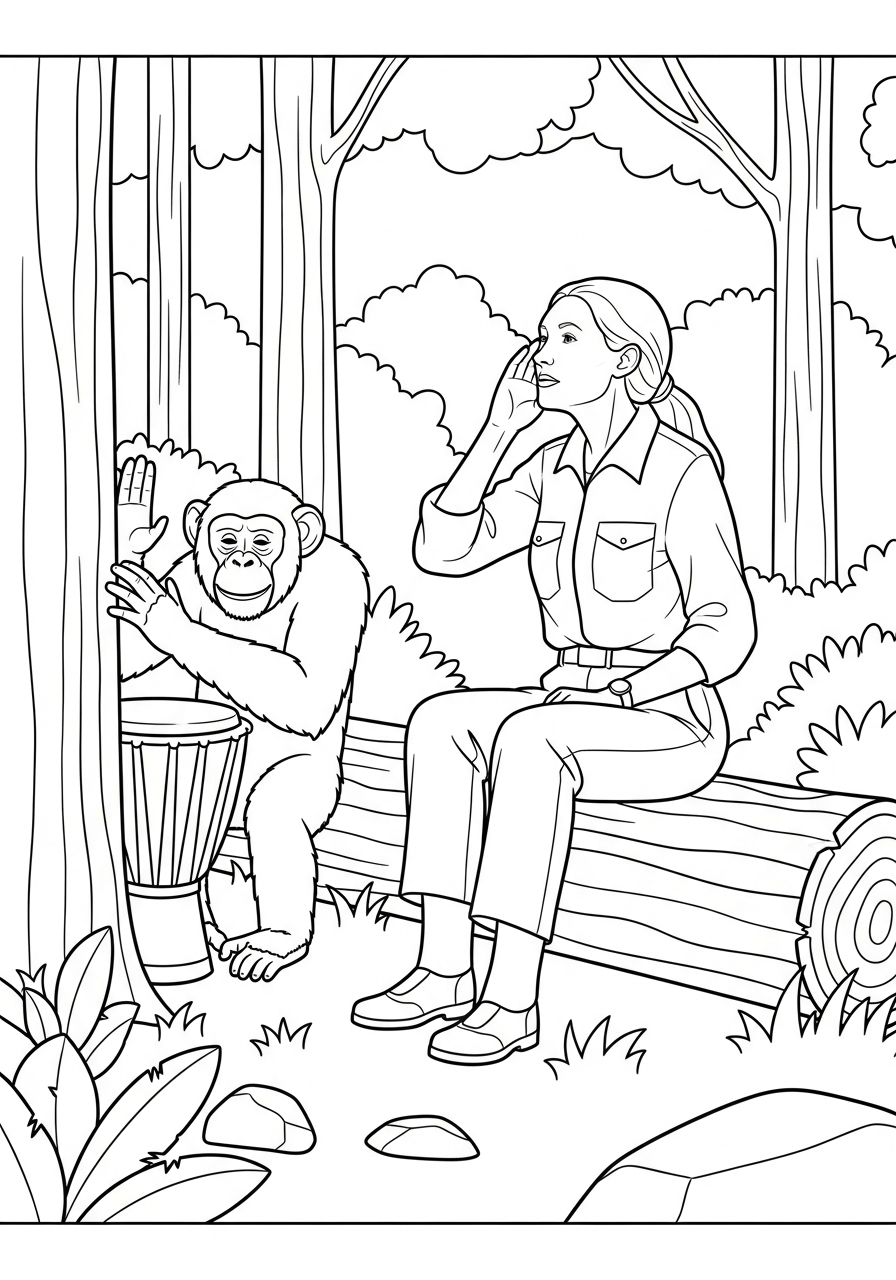 Jane Goodall Coloring Pages 9 Jane Goodall free coloring pages