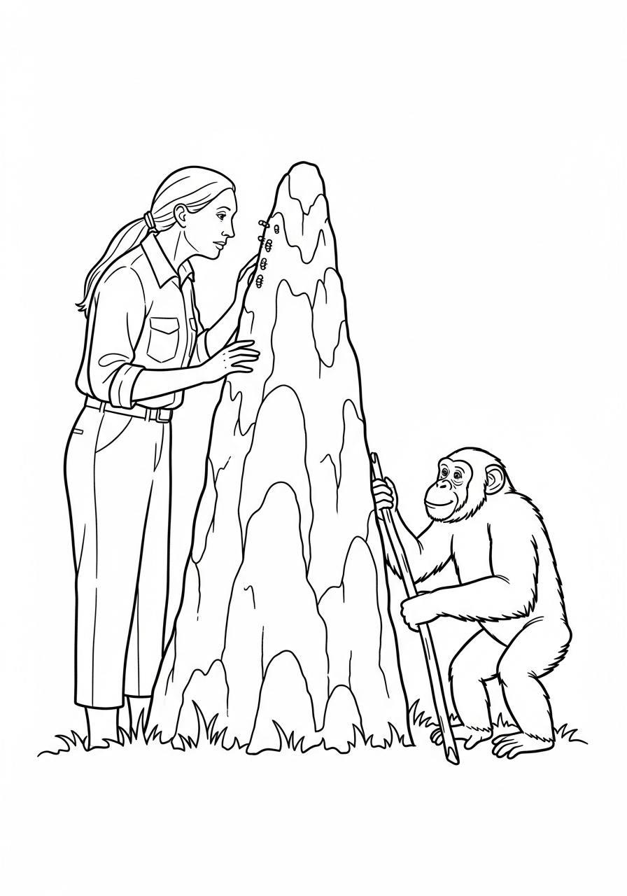 Jane Goodall Coloring Pages 6 cute coloring pages Jane Goodall 1