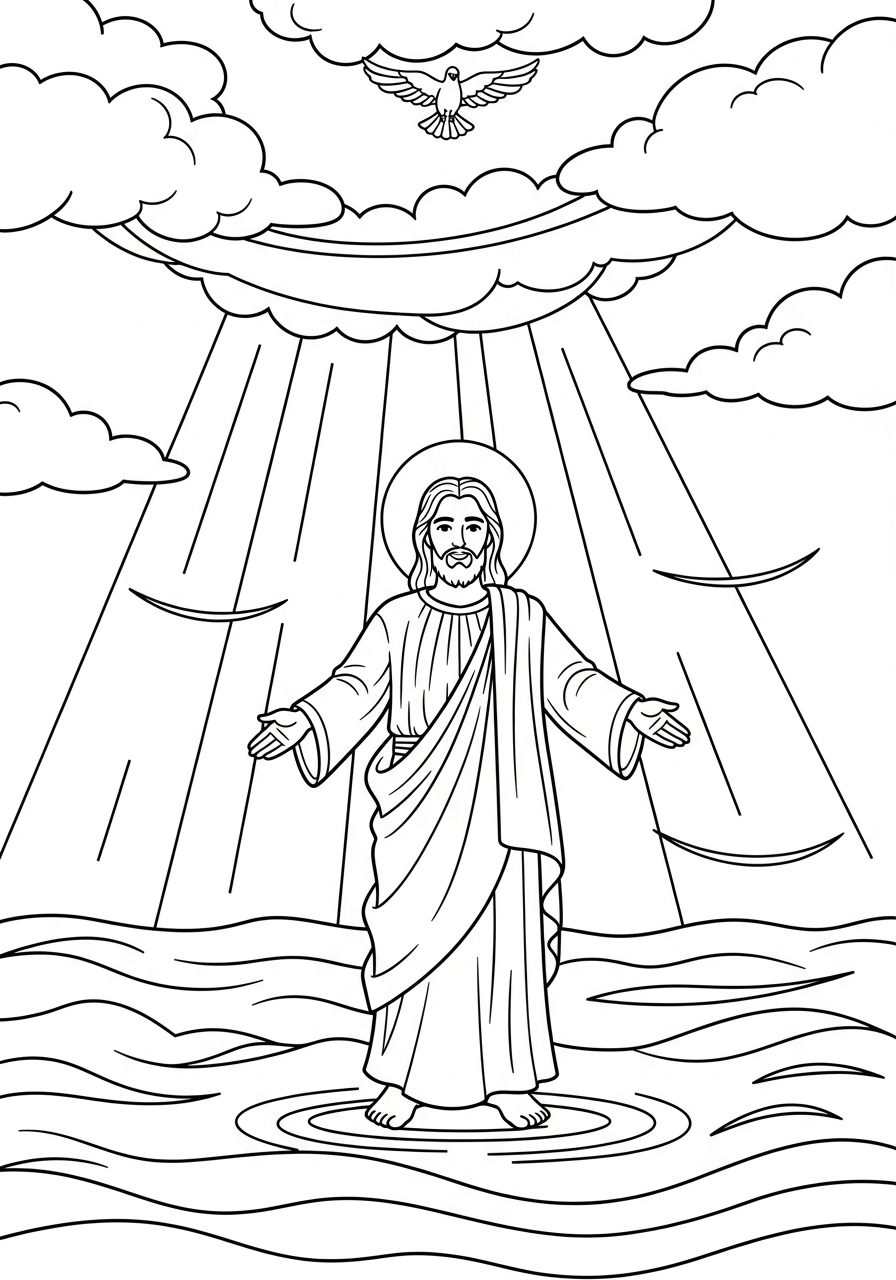coloring pages for Jesus walking on water