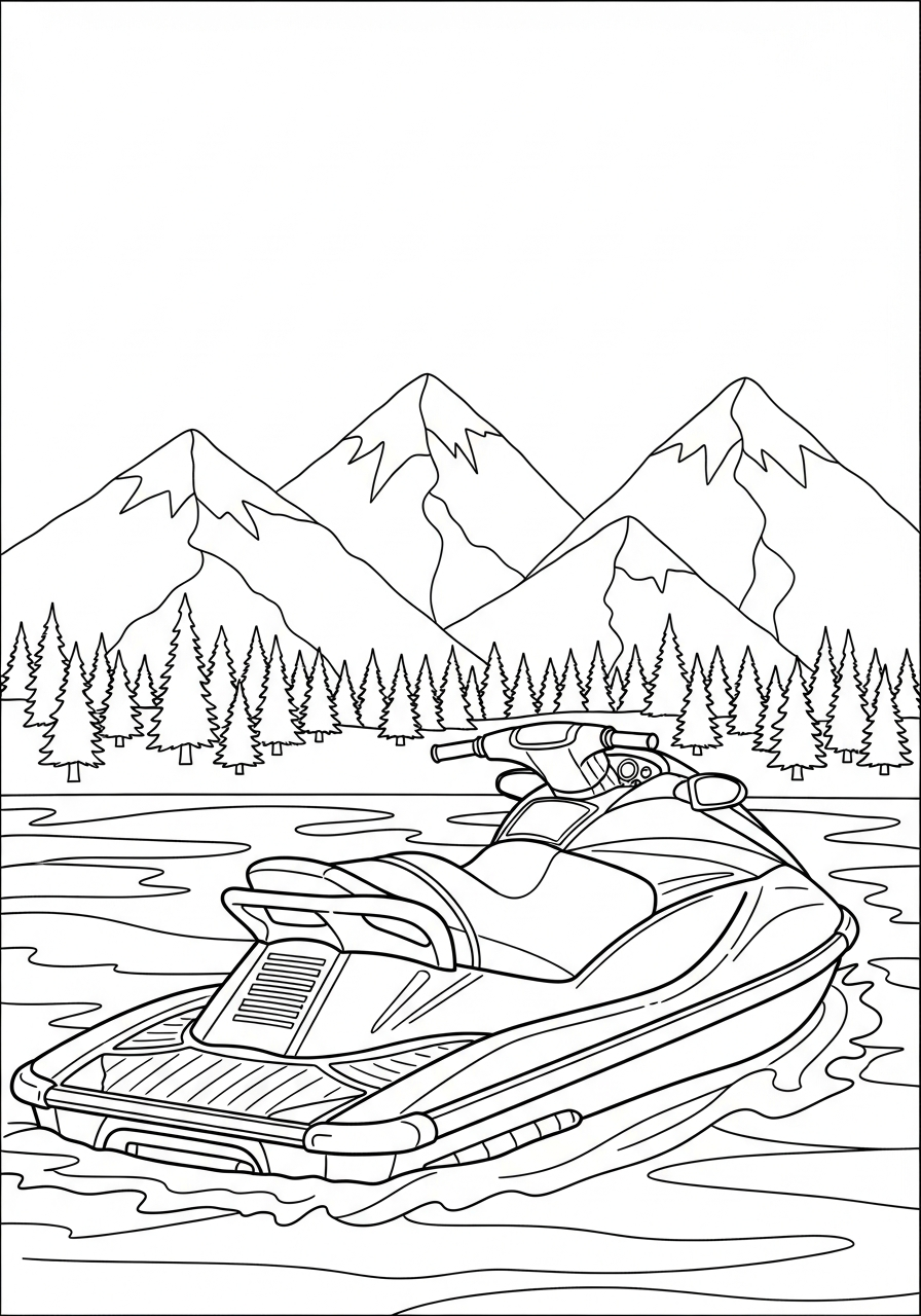 Jet Ski coloring pages for adults