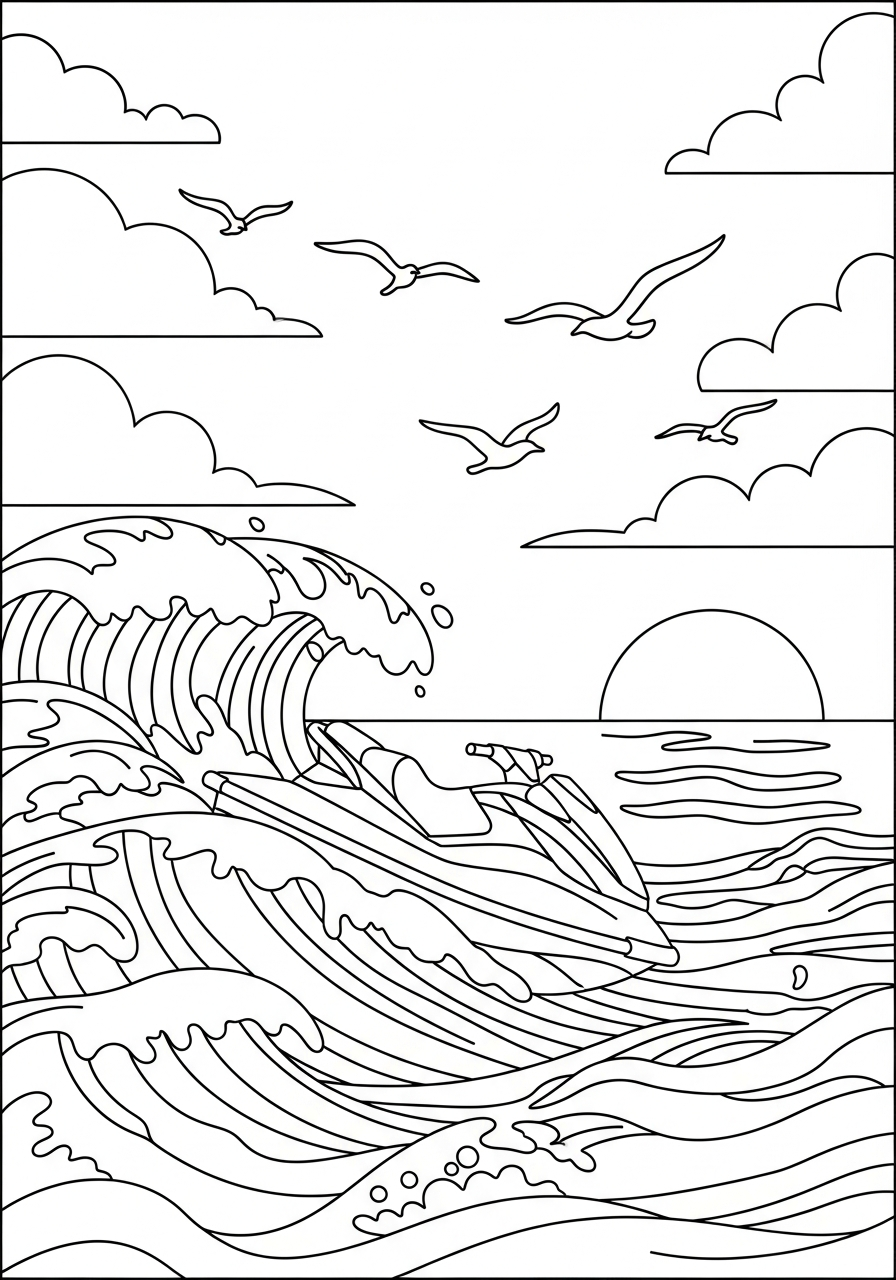 free printable Jet Ski coloring pages