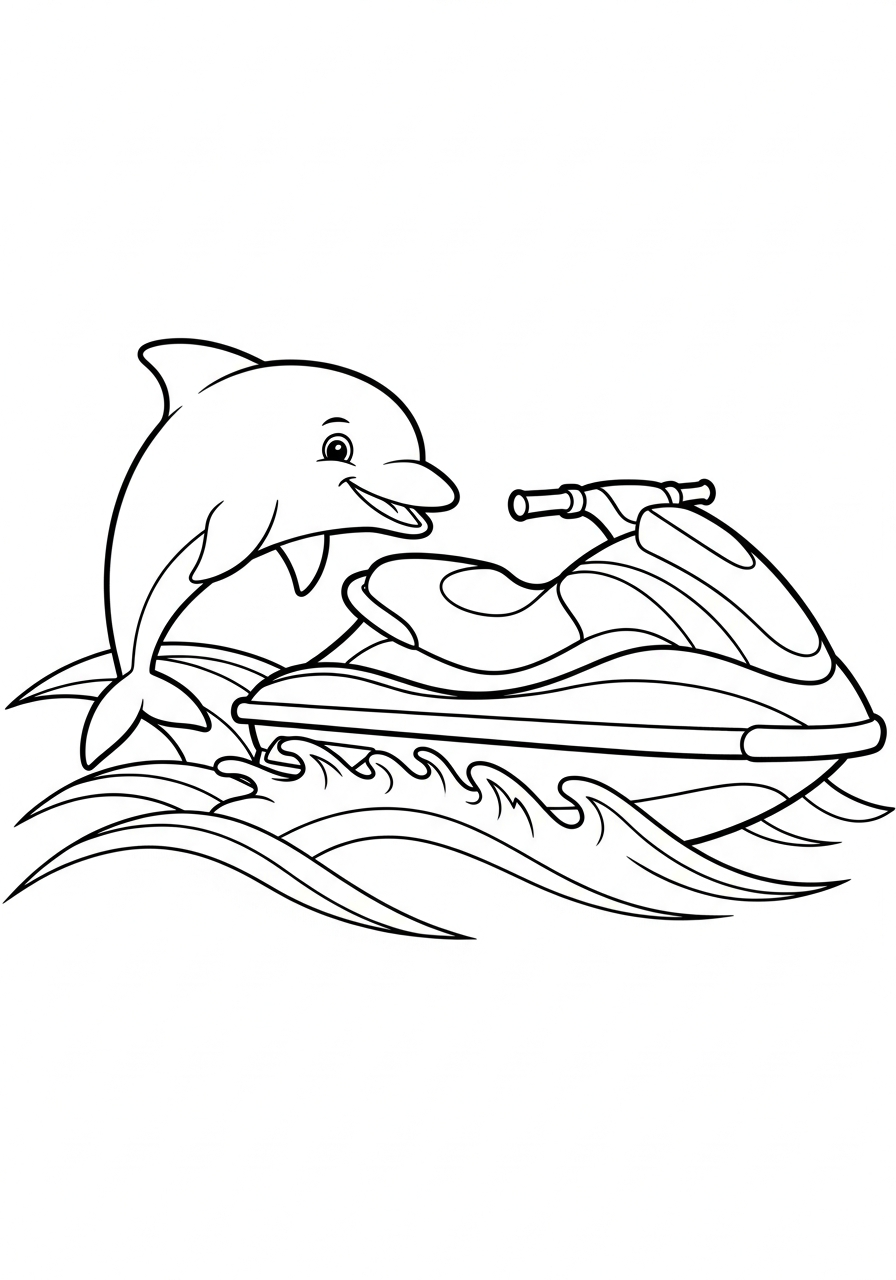Jet Ski ornament coloring pages 2