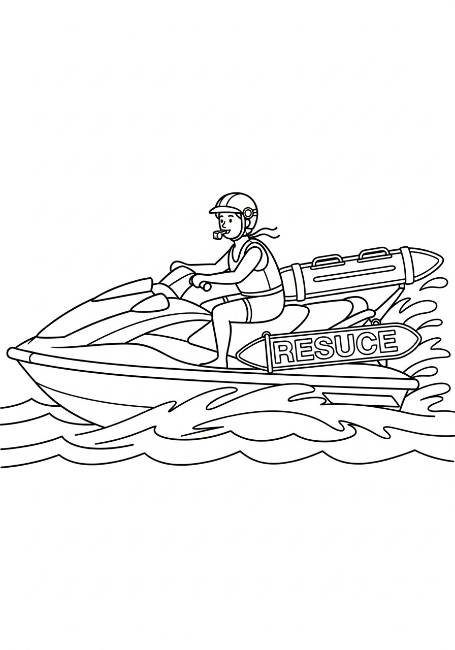 Jet Ski ornament coloring pages