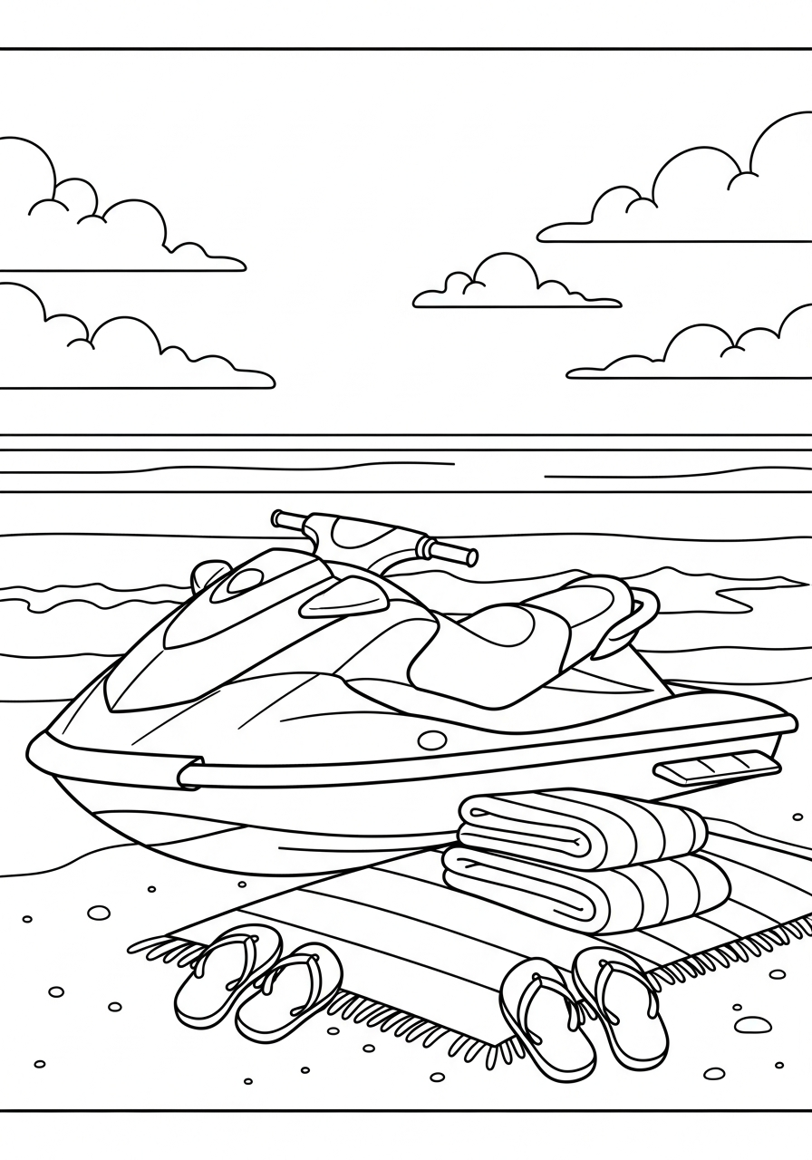 coloring pages printable Jet Ski 1