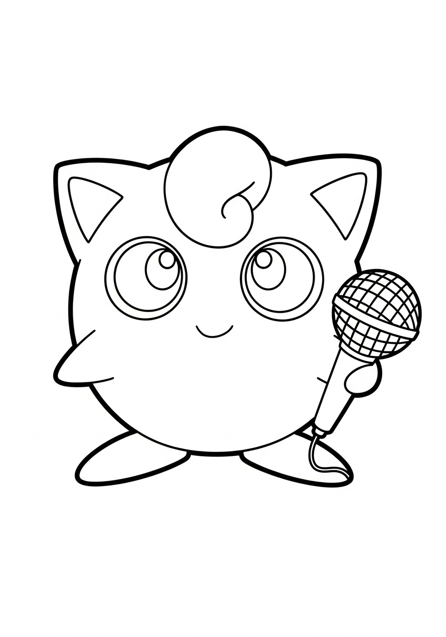 easy cute Jigglypuff coloring pages