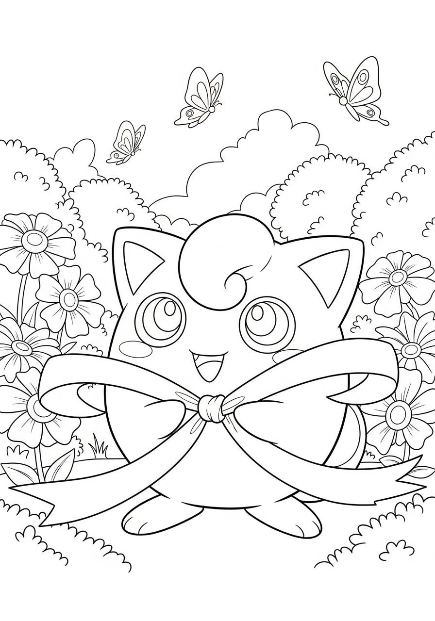 free full size printable Jigglypuff coloring pages for adults pdf