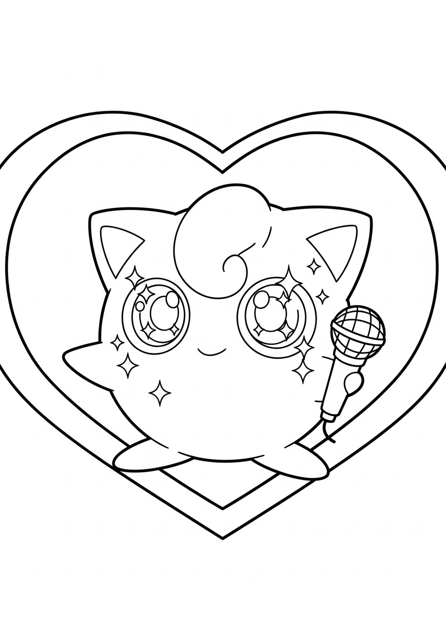 free Jigglypuff coloring pages printable