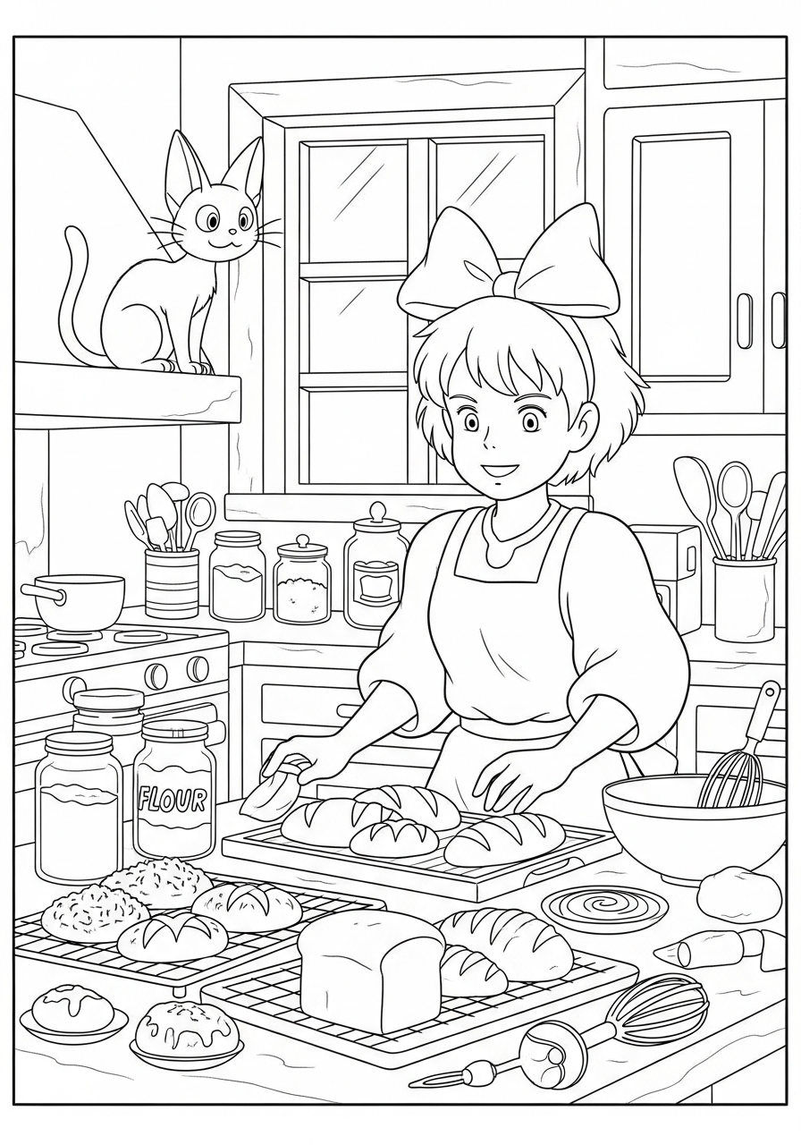 free Kiki coloring pages printable