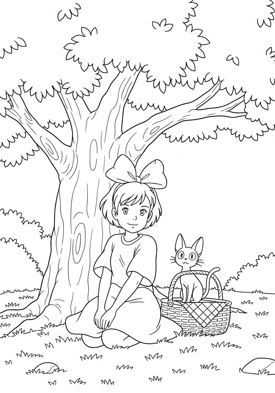 Kiki decorations coloring pages 1