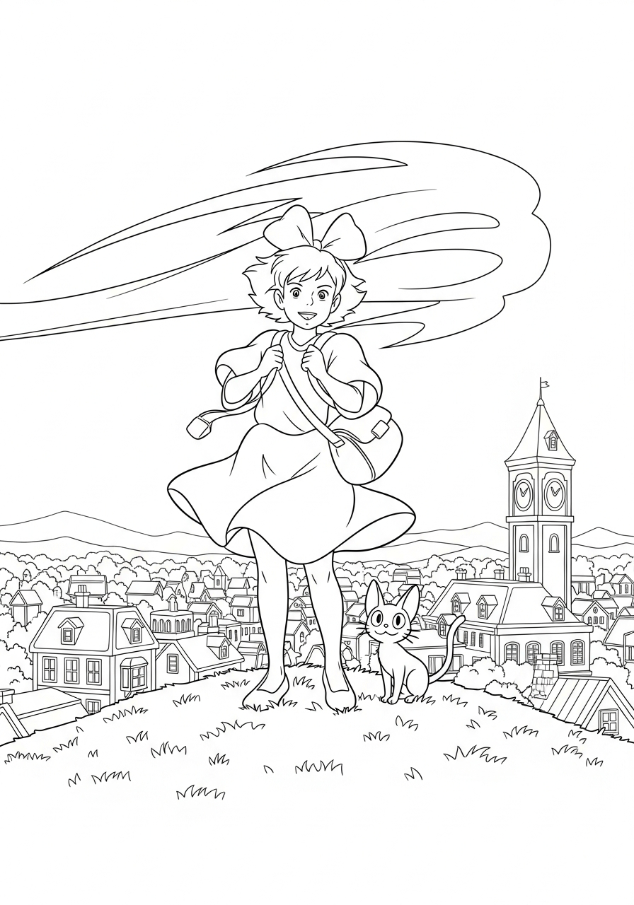 free printable Kiki coloring pages for adults 1