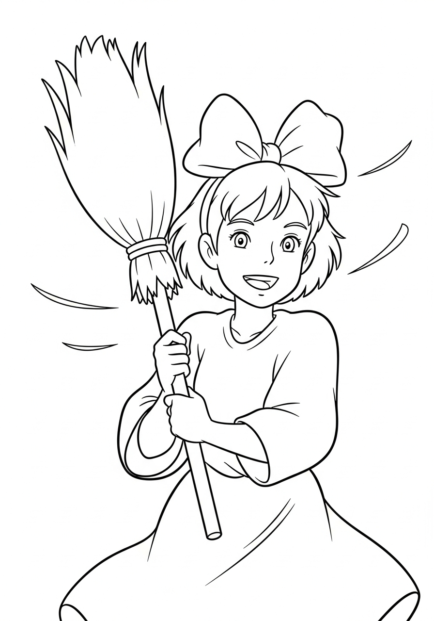 Kiki decorations coloring pages
