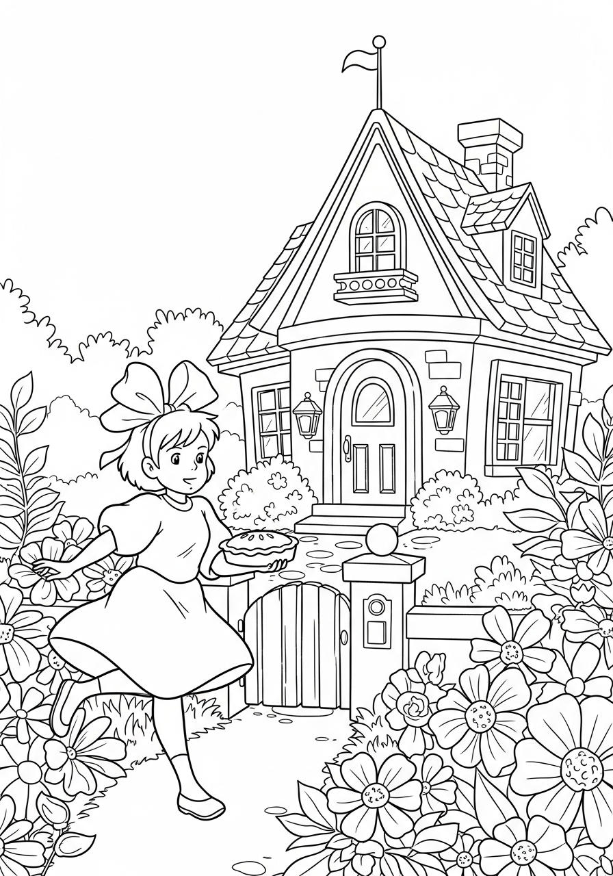 old-fashioned Kiki coloring pages