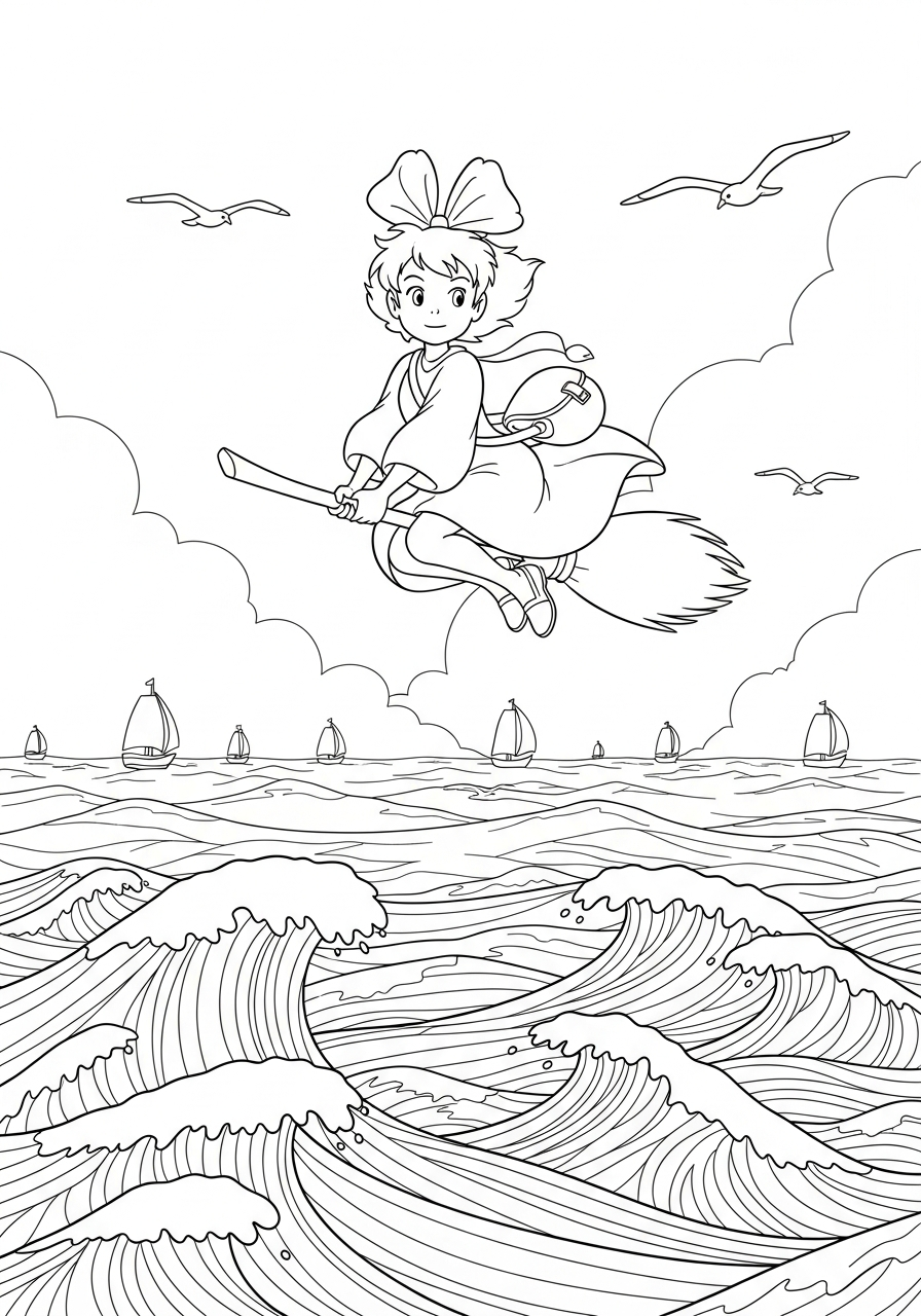 hard Kiki coloring pages