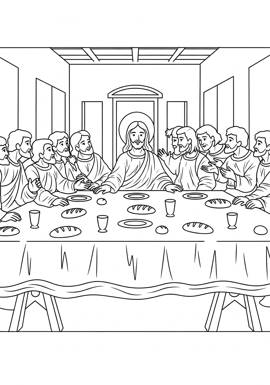 Last Supper free coloring pages