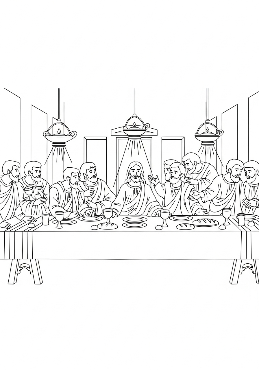 Last Supper coloring pages pdf