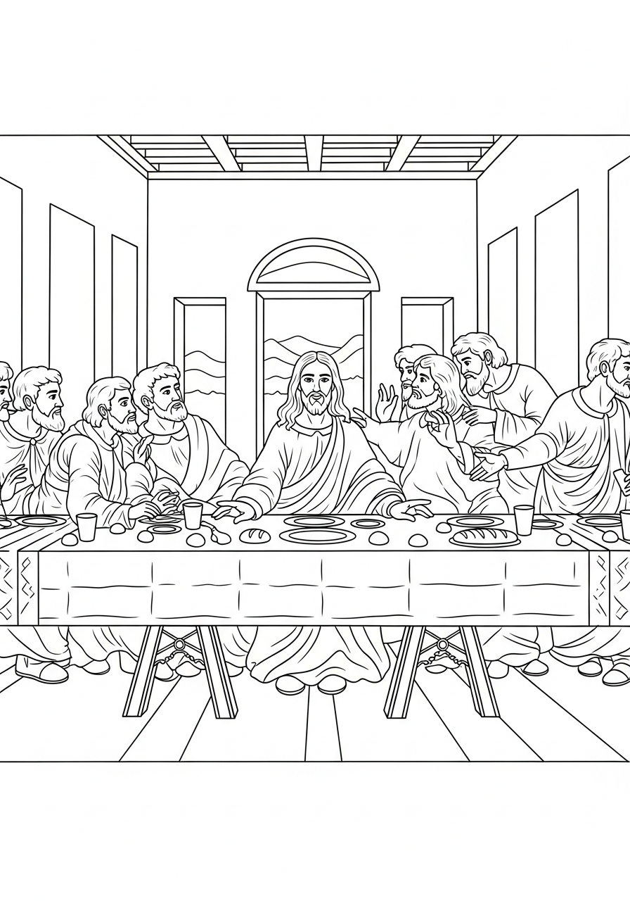 coloring pages printable Last Supper