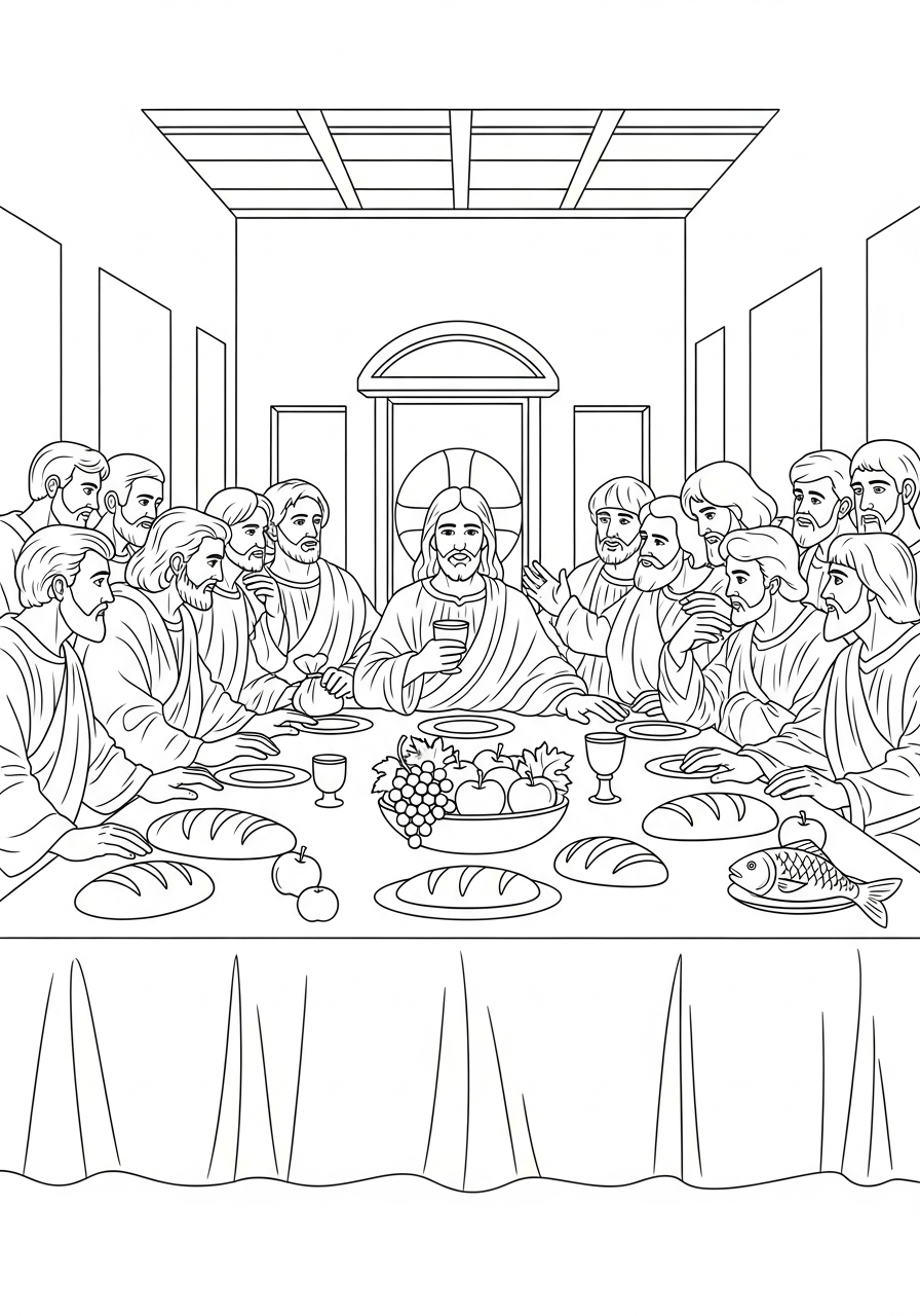 coloring pages printable Last Supper 1