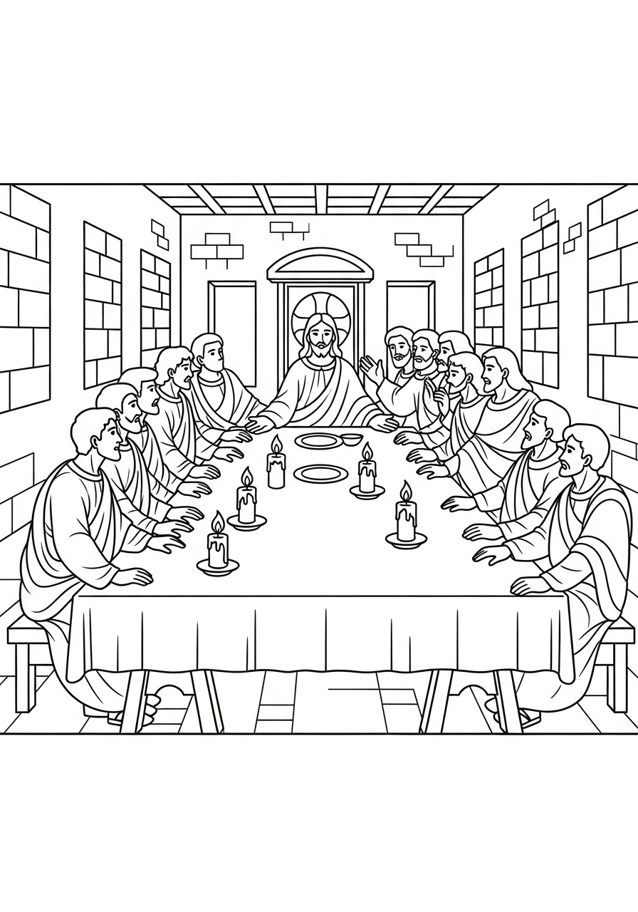coloring pages Last Supper