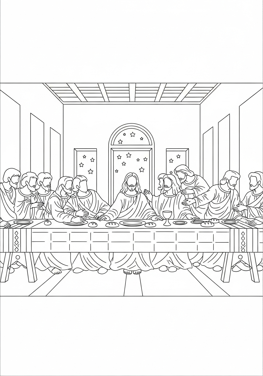 coloring pages printable Last Supper 2