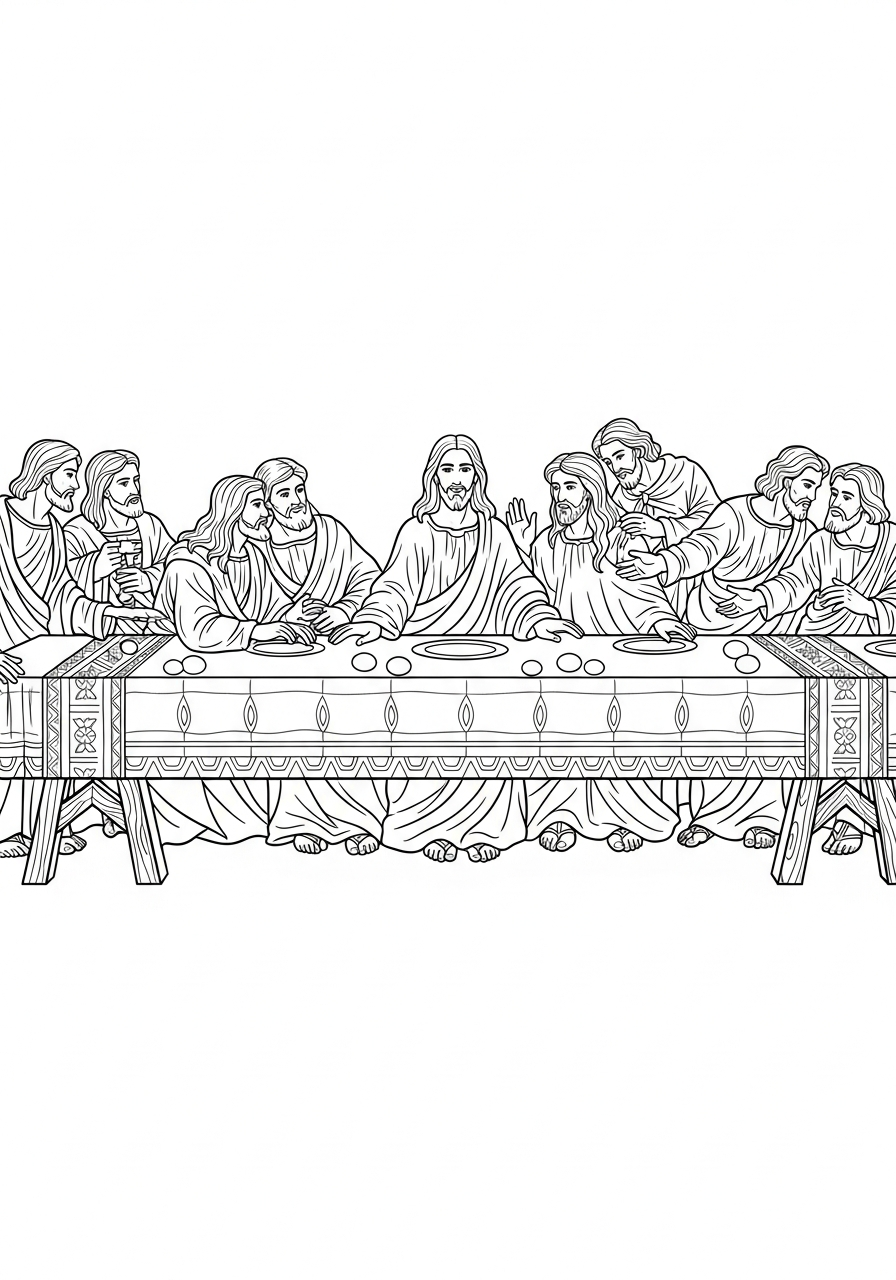 Last Supper coloring pages free printable