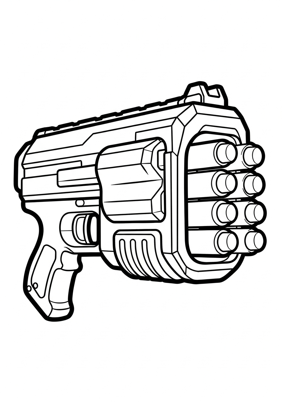 Nerf Gun Coloring Pages 16 free printable Nerf Gun coloring pages 1